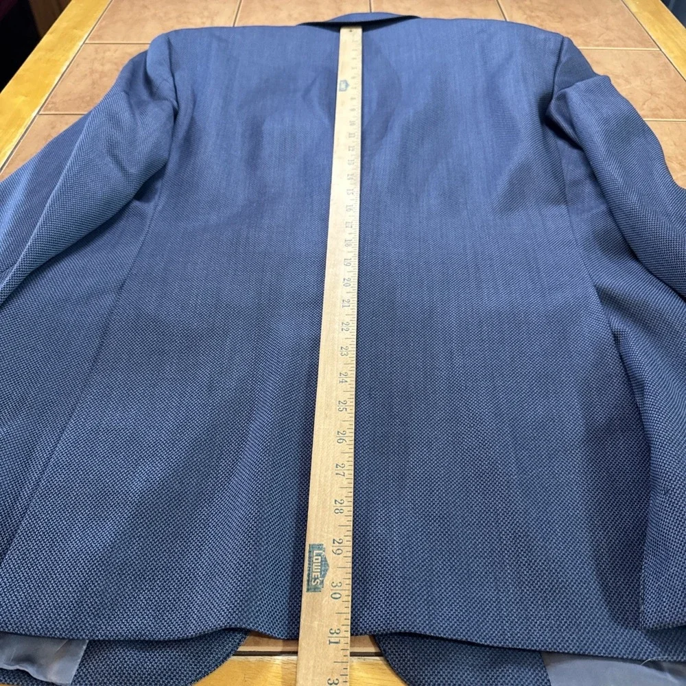 Bespoke Tom James Blue Weave Silk Wool Sport Coat Sz 42R Custom Jacket Blazer